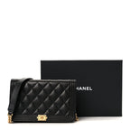 Caviar Quilted Boy Wallet On Chain WOC Black