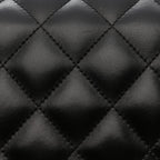 Lambskin Quilted Jumbo Double Flap Black