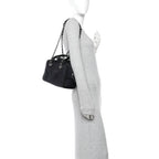 Mixed Fibers Small Deauville Bowling Bag Navy Blue