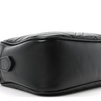 Calfskin Matelasse Monochrome Small GG Marmont Chain Shoulder Bag Black