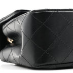 Lambskin Quilted Mini Rectangular Flap Black