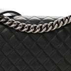 Caviar Quilted Medium Boy Flap Black