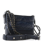 Aged Calfskin Quilted Small Gabrielle Hobo Navy