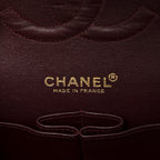 Jersey Quilted Medium Bijoux Chain Double Flap Black