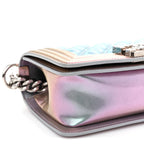Iridescent Patent Calfskin PVC Quilted Small Boy Flap Light Purple