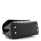 Caviar Quilted Mini Coco Handle Flap Black