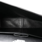 Patent Quilted Jumbo Double Flap Black