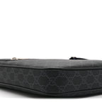 GG Supreme Monogram Web Small Flat Messenger Bag Black Grey