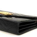 Calfskin Matelasse GG Marmont Chain Wallet Black