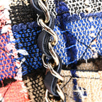 Tweed Quilted Mini Rectangular Flap Blue Orange Pink