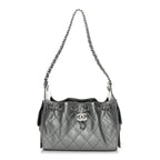 Metallic Caviar Quilted Mini Chanel 25 Handbag Anthracite