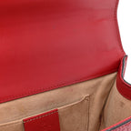 Guccissima Small Padlock Shoulder Bag Hibiscus Red