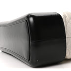 Aged Calfskin Quilted Large Gabrielle Shopping Tote White Black