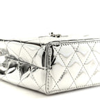 Mirror Calfskin Metallic Calfskin Quilted Nano Kelly Shopper Silvery