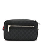 Soft GG Supreme Monogram Web Belt Bag Black Grey