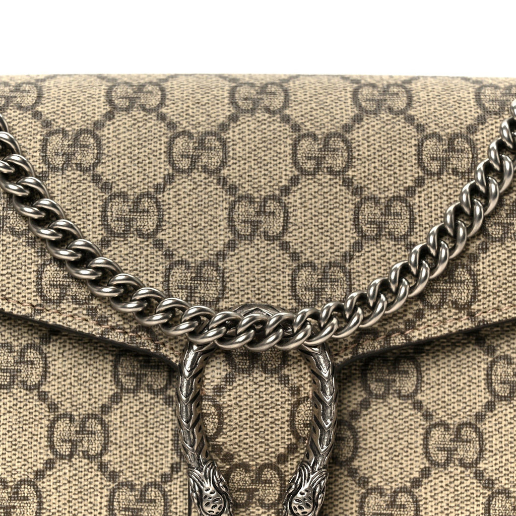 GG Supreme Monogram Mini Dionysus Chain Wallet Beige Taupe
