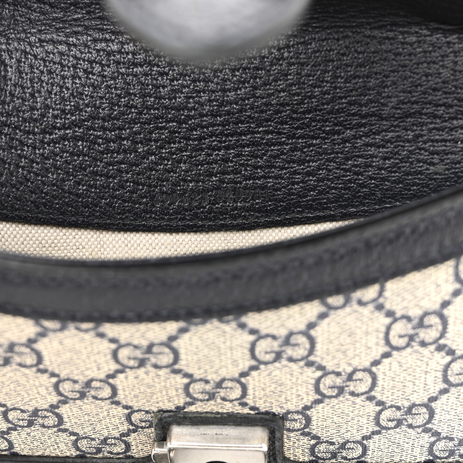 GG Supreme Monogram Textured Dollar Calfskin Small Rectangular Dionysus Shoulder Bag Beige Blue