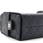 Metallic Caviar Quilted Mini Chanel 25 Handbag Dark Blue