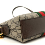 GG Supreme Monogram Textured Dollar Calfskin Web Small Ophidia Dome Shoulder Bag Beige Ebony New Acero