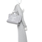 Mixed Fibers Small Deauville Tote Grey