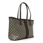 GG Supreme Monogram Medium Ophidia Shopping Tote Brown