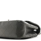 Metallic Caviar Quilted Mini Rectangular Flap Dark Grey