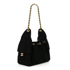 Suede Quilted Small Chanel 25 Handbag Black