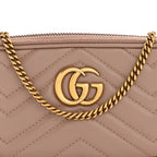 Calfskin Matelasse Mini GG Marmont Chain Crossbody Bag Porcelain Rose