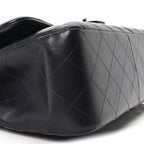 Lambskin Quilted Jumbo Double Flap Navy