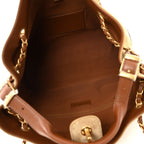 Suede Calfskin Shiny Lambskin Quilted Small Coco Base Shopping Bag Beige Brown