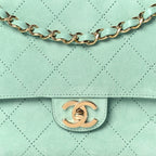 Suede Calfskin Small Souplissimo Maxi Flap Green
