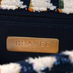 Tweed Quilted Medium Chanel 19 Flap Ecru Navy Blue Multicolor