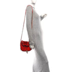 Snakeskin Calfskin Gabrielle Bucket Red