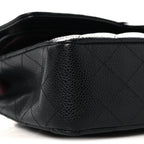Caviar Quilted Medium Double Flap Black