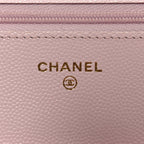 Caviar Quilted Wallet on Chain WOC Light Pink