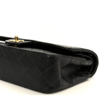 Lambskin Quilted Medium Double Flap Black
