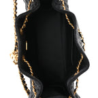 Washed Denim Quilted Mini Chanel 25 Handbag Black