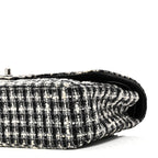 Tweed Quilted Medium Double Flap Black
