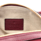 GG Supreme Monogram Textured Dollar Calfskin Web Super Mini Ophidia Top Handle Bowler Bag Rosso Ancora