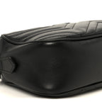 Calfskin Matelasse Monochrome Small GG Marmont Chain Shoulder Bag Black