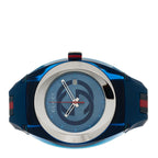 Stainless Steel Rubber 46mm Sync Web Quartz Watch Blue