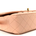 Caviar Quilted Medium Double Flap Light Pink