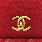 Caviar Quilted Small Business Affinity Flap Red