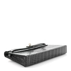 Shiny Niloticus Crocodile Kelly Elan Pochette Bleu Tempete