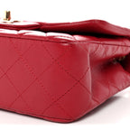 Lambskin Quilted Mini Rectangular Flap Dark Pink