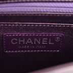 Iridescent Lambskin Quilted Mini Square Flap Dark Purple