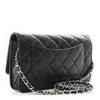 Caviar Quilted Wallet on Chain WOC Black