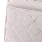 Lambskin Quilted Trendy CC Wallet On Chain WOC Lilac