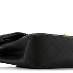Lambskin Quilted Medium Double Flap Black