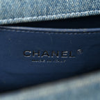 Denim Quilted Medium Boy Flap Blue